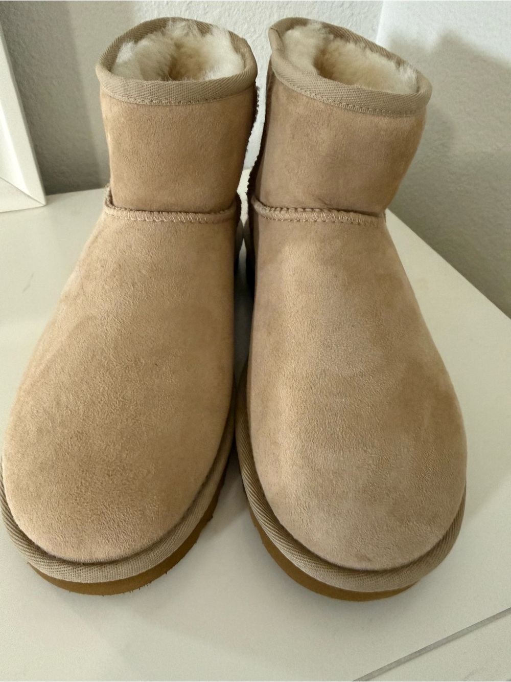 UGG Short Shearling Boots - Sand-Women’s